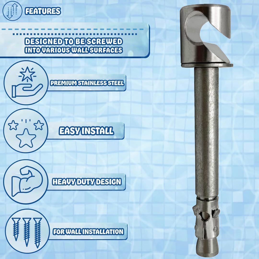 Poolzilla Stainless Steel 3" Wall Anchor for Pool Safety Covers