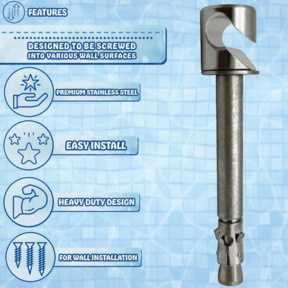 Poolzilla Stainless Steel 3" Wall Anchor for Pool Safety Covers