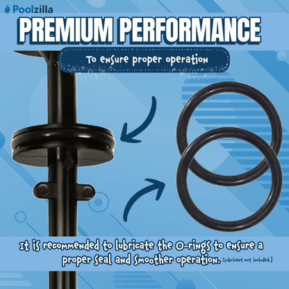 Poolzilla Piston Rod Assembly, Compatible with 273241, and Pentair 2'' Inch Pool and Spa Multiport Valve Push-Pull Slide Backwash Valve for Models 261047 and 261165