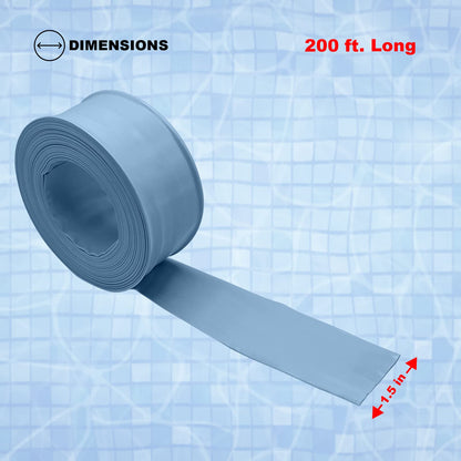 Poolzilla Standard Swimming Pool PVC Backwash Hose for 1.5" Outlet, 100 ft. Length