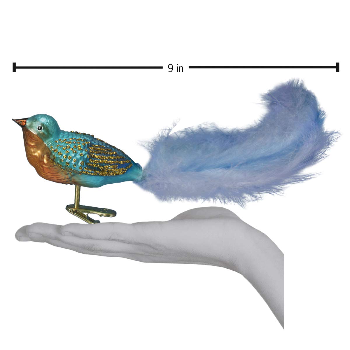 Old World Christmas Forest Finch Glass Blown Ornament for Christmas Tree, Handcrafted Holiday Decoration, Bird Watcher Clip Collection