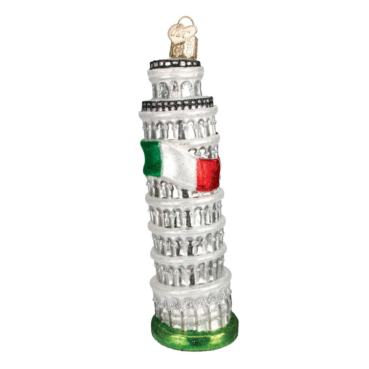 Old World Christmas Ornaments: Cities, Places and Landmarks Glass Blown Ornaments for Christmas Tree, Leaning Tower of Pisa