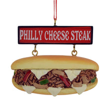 Kurt Adler Philly Cheese Steak Sandwich with Sign Ornament