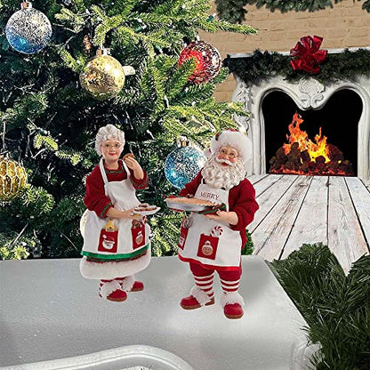 Kurt S. Adler 10.5-Inch Fabriché Mr. and Mrs. Santa, 2-Piece Set