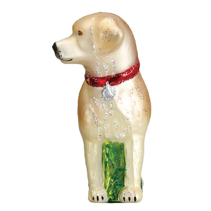 Old World Christmas Standing Chocolate Lab Glass Blown Ornament for Christmas Tree, Handcrafted Holiday Decoration, Dog Collection