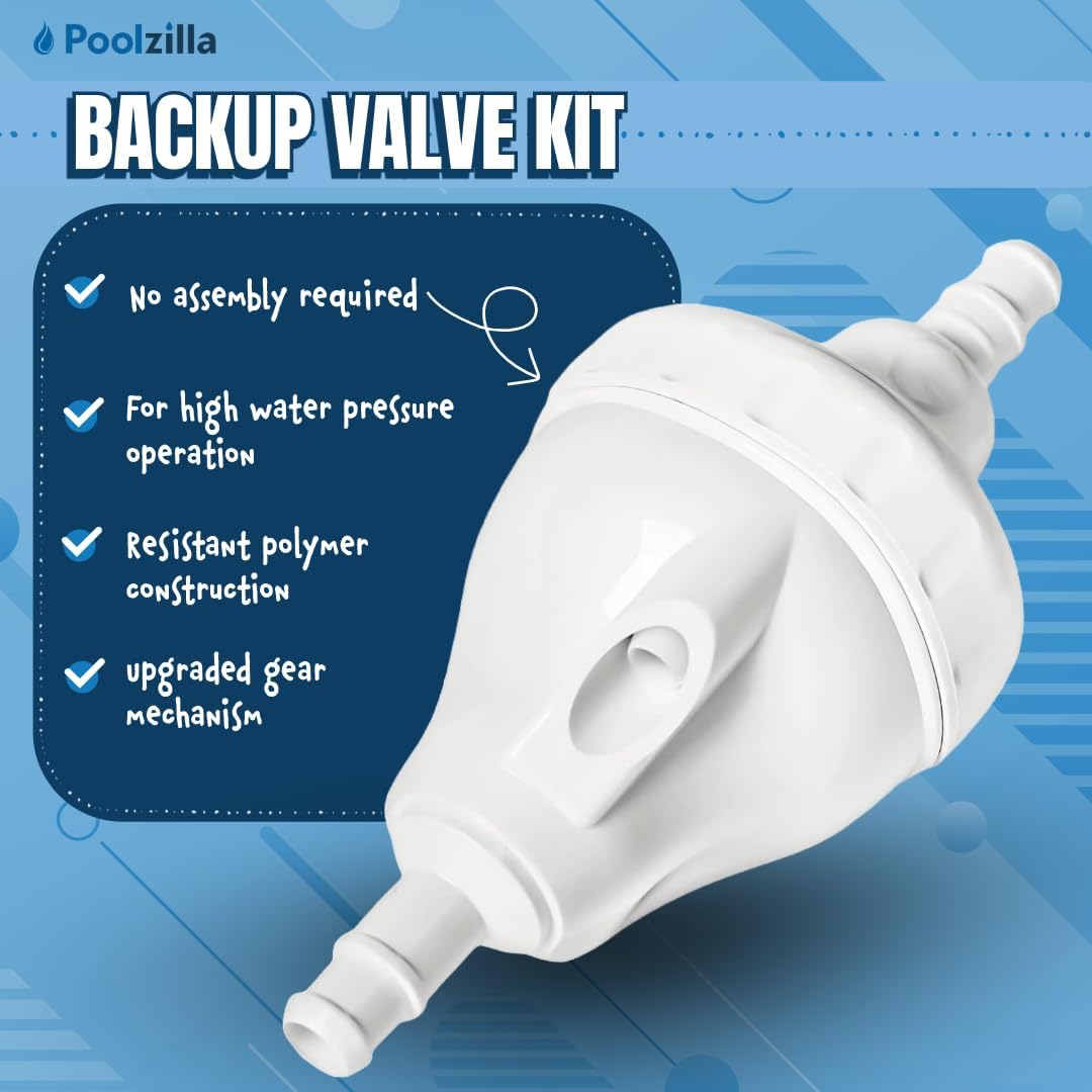 Poolzilla Back-Up Valve Replacement Kit, Compatible with Zodiac G52, and Polaris Zodiac Pool Cleaner Models, 3900 Sport, Vac-Sweep 280 and 380, 280 TankTrax, 180, 280, 380, 480 PRO