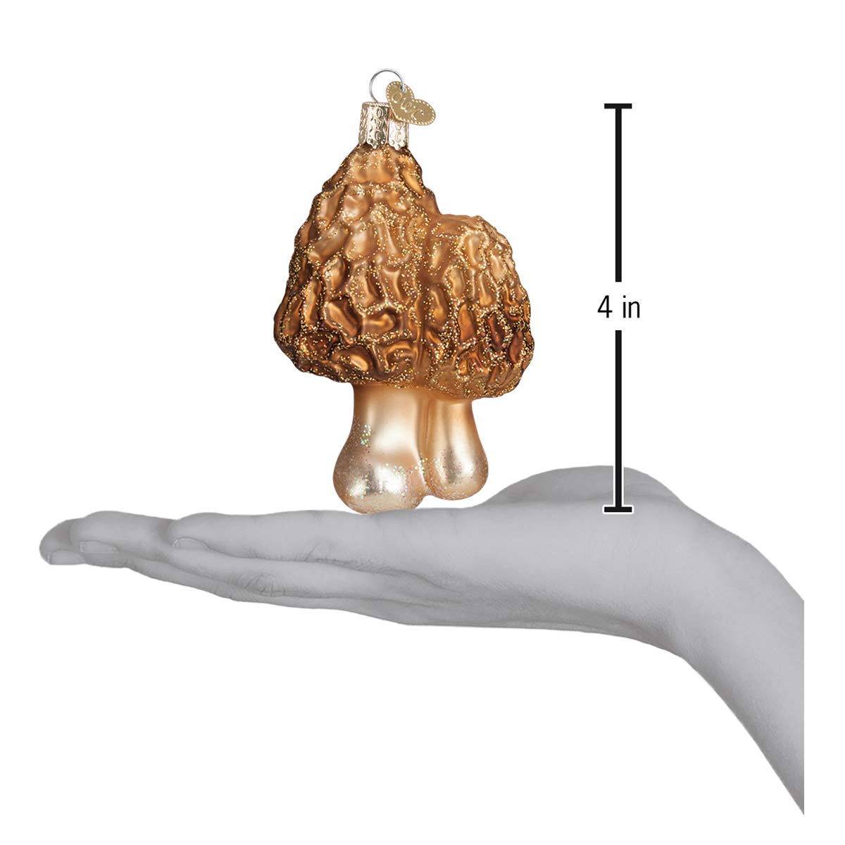 Old World Christmas Morel Mushrooms Glass Blown Ornament for Christmas Tree, Handcrafted Holiday Decoration, Vegetable Collection
