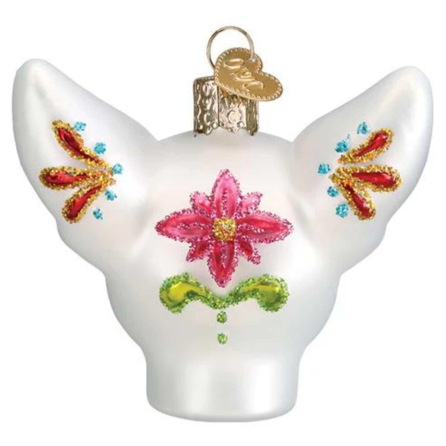 Old World Christmas Dia De Los Muertos Dog Glass Blown Ornament for Christmas Tree, Handcrafted Holiday Decoration, Day of The Dead Collection
