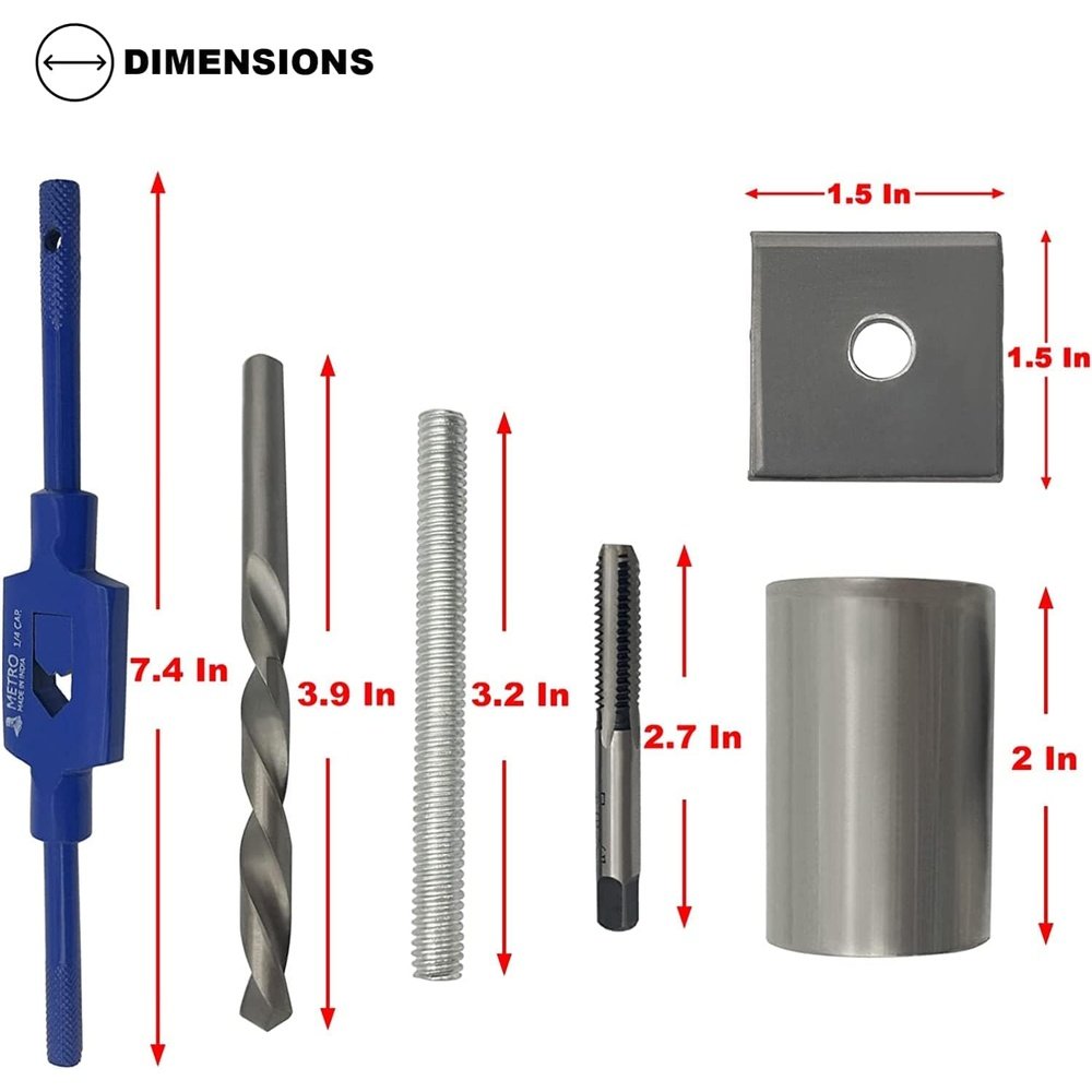 Poolzilla Anchor Removal Tool Kit, 7 Piece Set for Rethreading and Rem