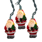 Kurt Adler UL 10-Light Santa with Tree Light Set, 3-Inch