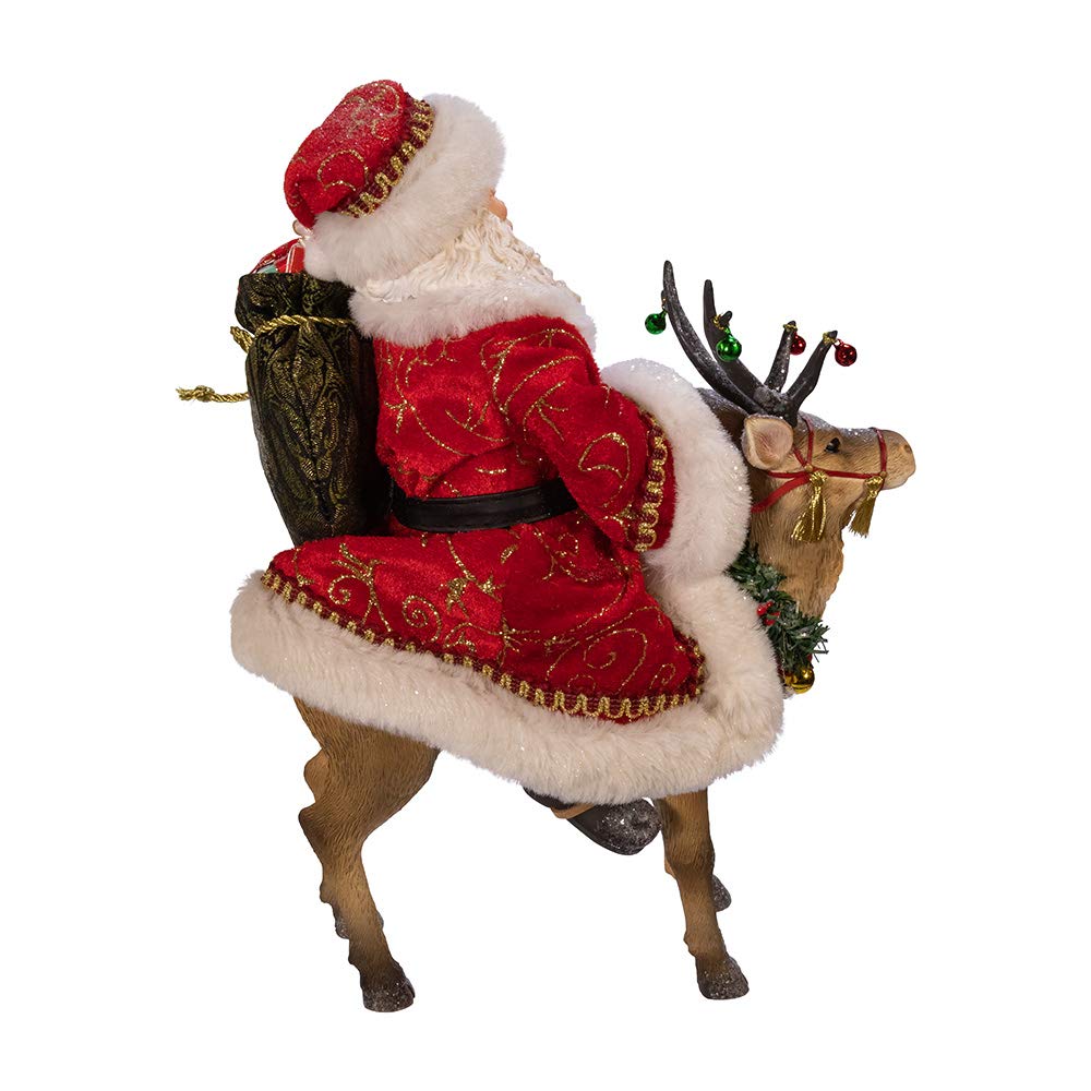 Kurt Adler 11.5-Inch Fabrich‚? Santa on Reindeer