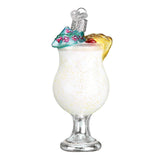 Old World Christmas Piña Colada Glass Blown Ornament for Christmas Tree, Handcrafted Holiday Decoration, Adult Beverages Collection