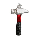 Old World Christmas Ornaments: Contractor Tools Glass Blown Ornaments for Christmas Tree, Claw Hammer, Red, Black, Silver, 4.500 (32093)