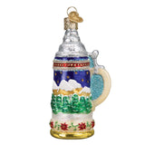 Old World Christmas German Stein Glass Blown Ornament for Christmas Tree, Handcrafted Holiday Decoration, Beer Collection