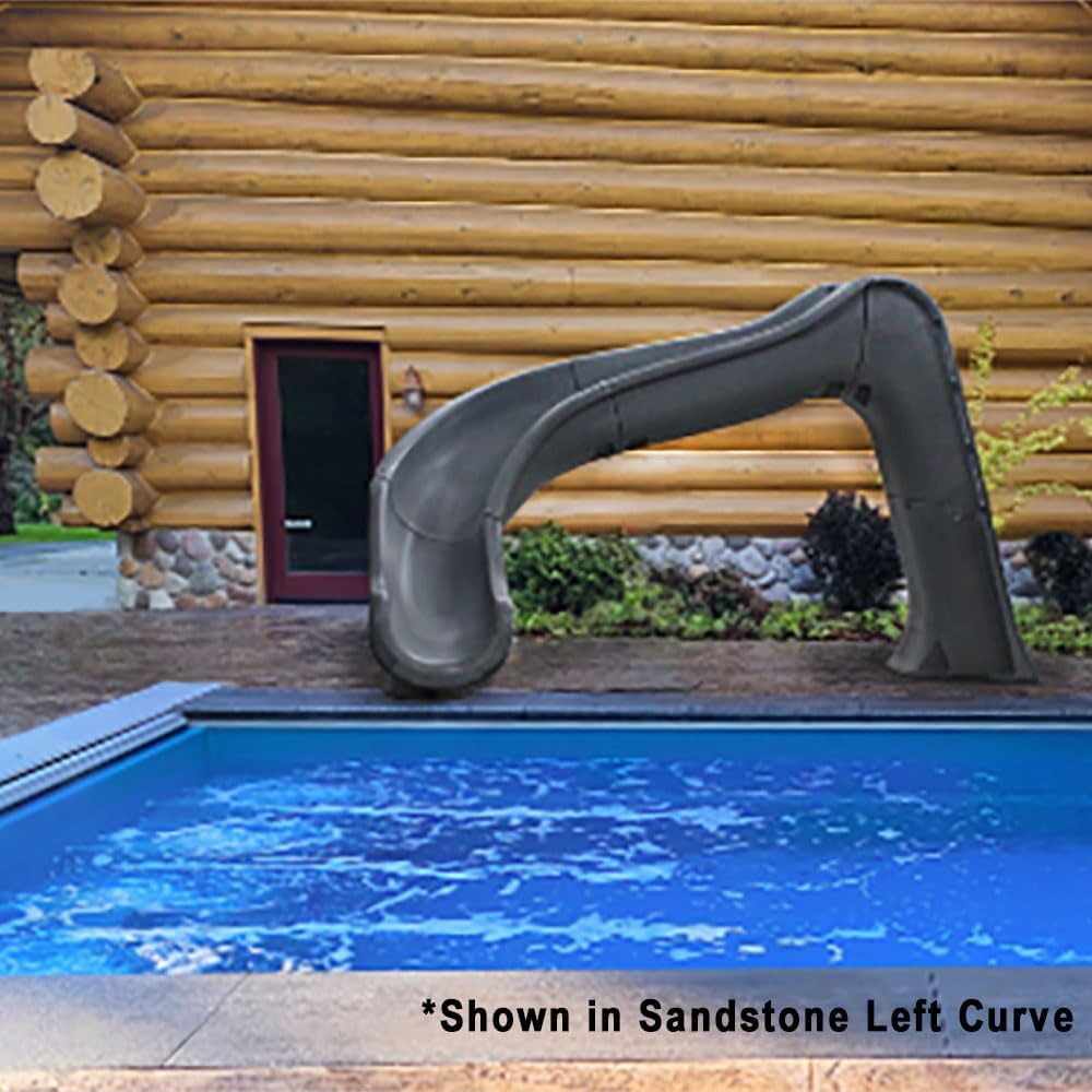 Global Pool Products Side Winder - Deck Mounted Inground Swimming Pool Water Slide Left Curve Turn