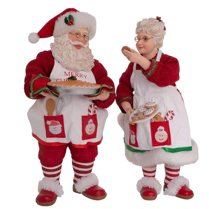 Kurt S. Adler 10.5-Inch Fabriché Mr. and Mrs. Santa, 2-Piece Set
