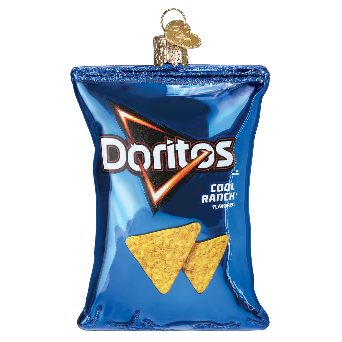 Old World Christmas Doritos Cool Ranch Chips Glass Blown Ornament for Christmas Tree, Handcrafted Holiday Decoration, Snack Collection