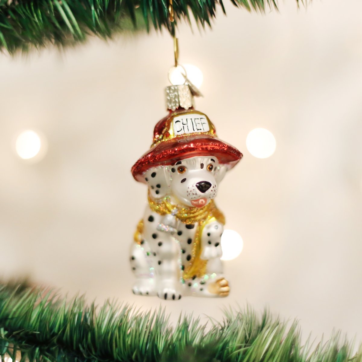 Old World Christmas 12208 Dog Collection Glass Blown Ornaments for Christmas Tree Dalmatian Pup, Black