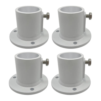 Poolzilla Deck Anchor Flange, High Grade Cast Aluminum in Matte White, Diameter: 1 1/2"