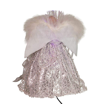 Kurt S. Adler Kurt Adler 12-Inch CUL Fiber Optic LED Silver Angel Treetop Tree Topper, Multi