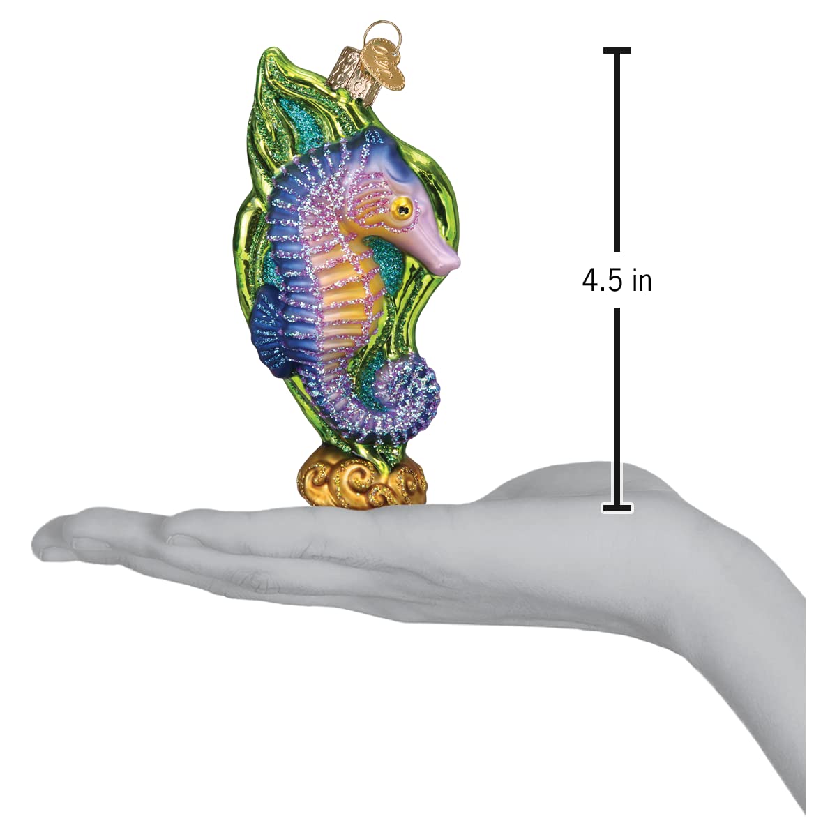 Old World Christmas Bright Seahorse Glass Blown Ornament for Christmas Tree