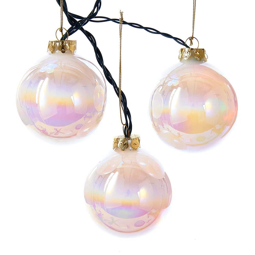 Kurt Adler UL1911 80MM LED Glass Ball Light Set, 6 Light