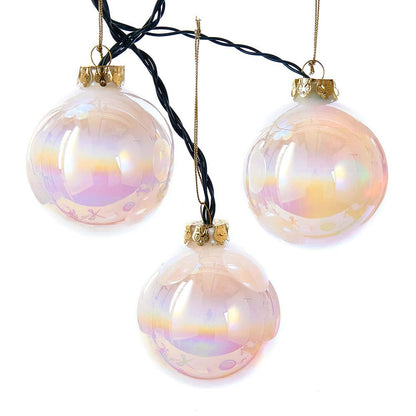 Kurt Adler UL1911 80MM LED Glass Ball Light Set, 6 Light