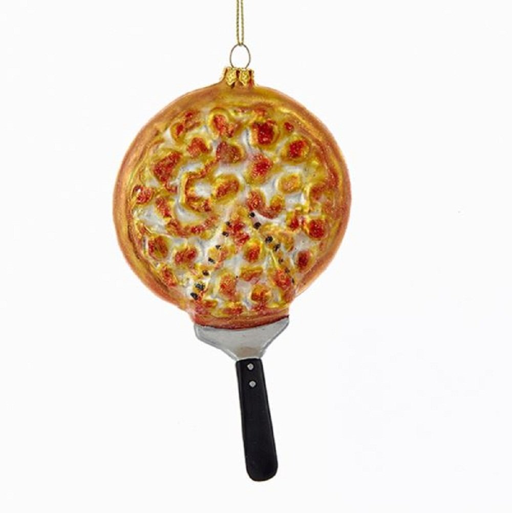 Kurt Adler Nobel GEMS Glass Pizza Ornament, Christmas