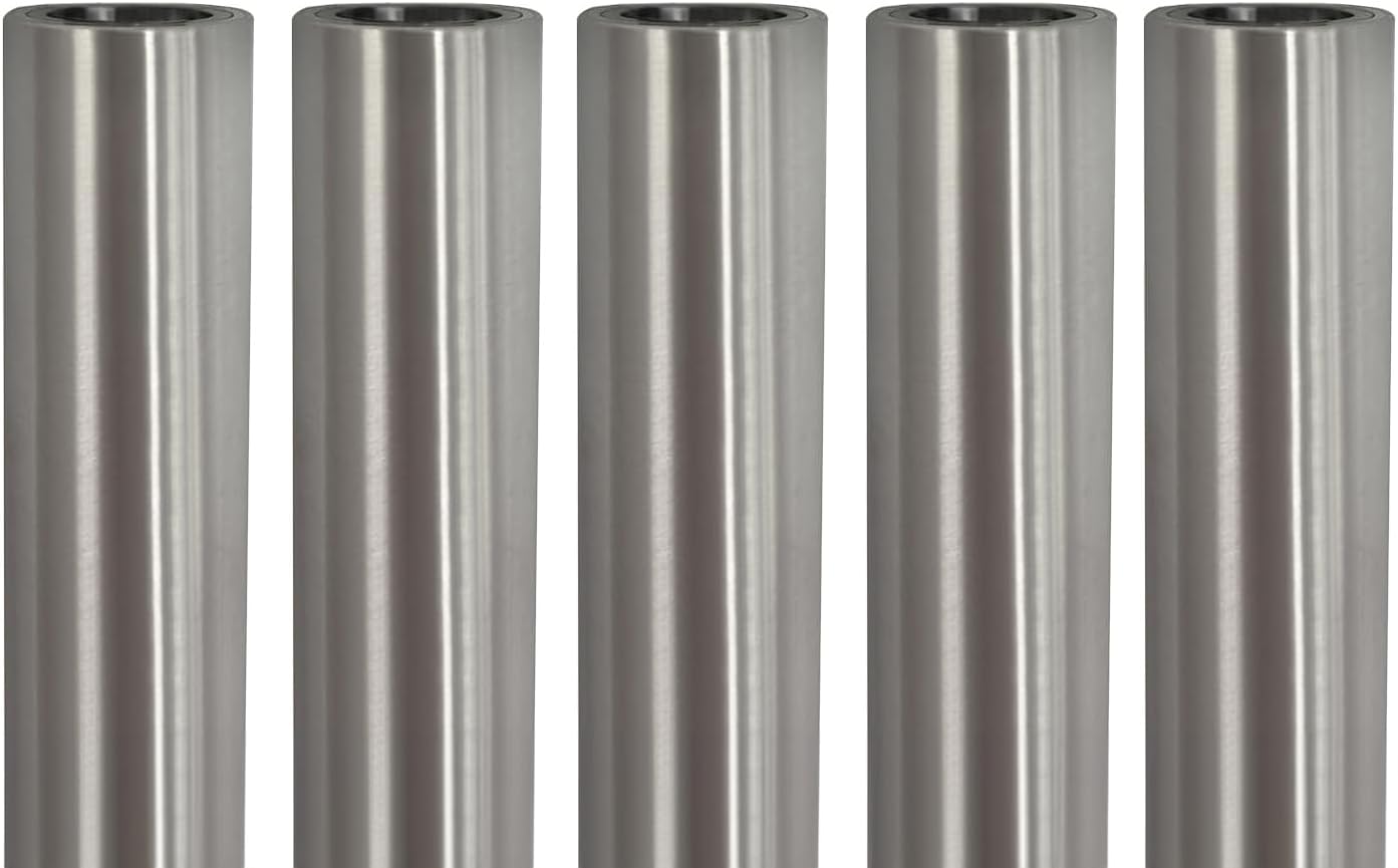 Poolzilla (5 Pack) 18" Aluminum Tubes Without Anchor for Pool Safety Cover Installation, Made of Durable Aluminum, Extra Long