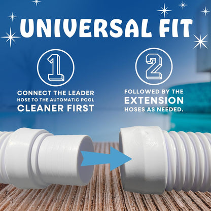 Poolzilla (8 Pack) 3’ FT Vacuum Cleaner Extension Hoses - 1.5’’ Replacement Premium Pool Vac Hoses