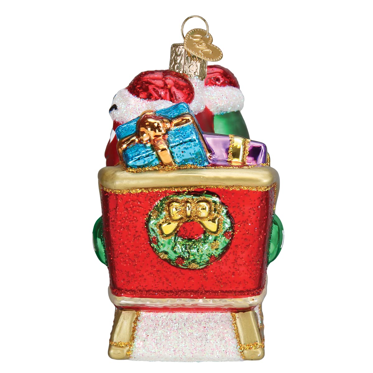 Old World Christmas M&M'S in Sleigh Glass Blown Ornament for Christmas Tree, Handcrafted Holiday Decoration, M&Ms Collection