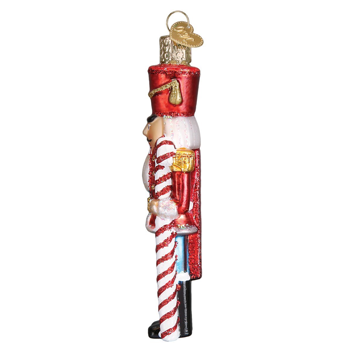 Old World Christmas Peppermint Nutcracker Glass Blown Ornament for Christmas Tree, Handcrafted Holiday Decoration, Holiday Collection