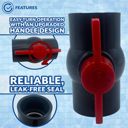 Poolzilla 2" PVC Ball Valve (2 Pack) | Rated at 150 PSI