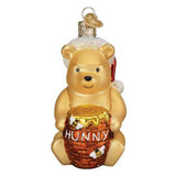 Old World Christmas Winnie The Pooh Glass Blown Ornament for Christmas Tree, Handcrafted Holiday Decoration, Winnie The Pooh Collection