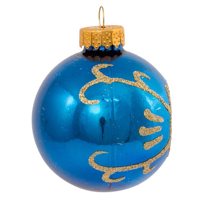 Kurt Adler Glass Reflector Ornament, 60mm, Multi-Colored, Set of 5, Christmas