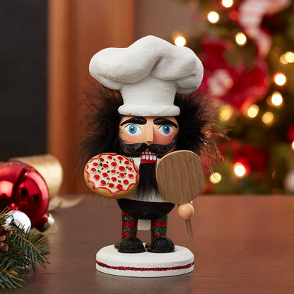 Kurt S. Adler 8-Inch Hollywood Pizza Guy Nutcracker, White