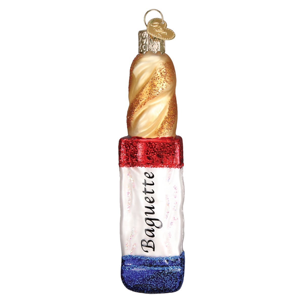 Old World Christmas Baguette Glass Blown Ornament for Christmas Tree, Handcrafted Holiday Decoration, Food Collection