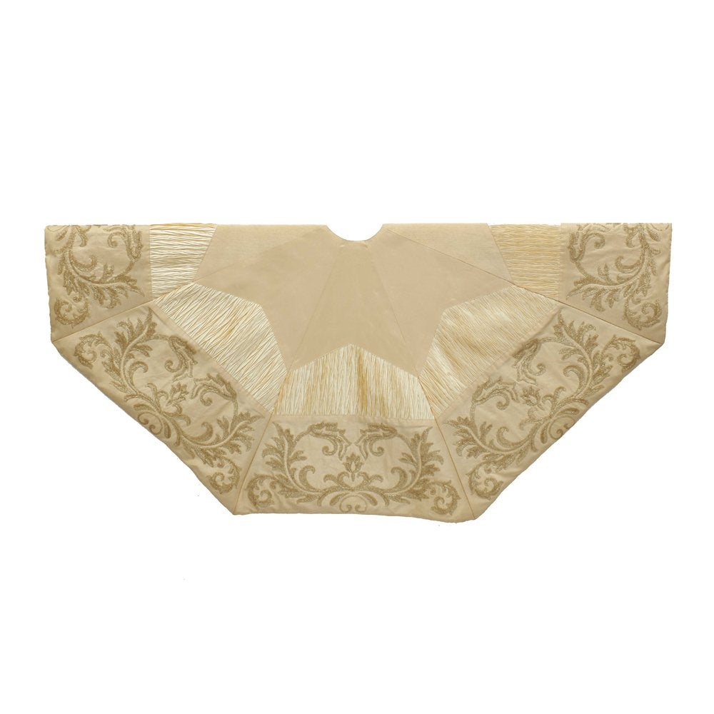 Kurt S. Adler, Inc. TS0205 Kurt Adler 50" Gold & Ivory Sequin Treeskirt
