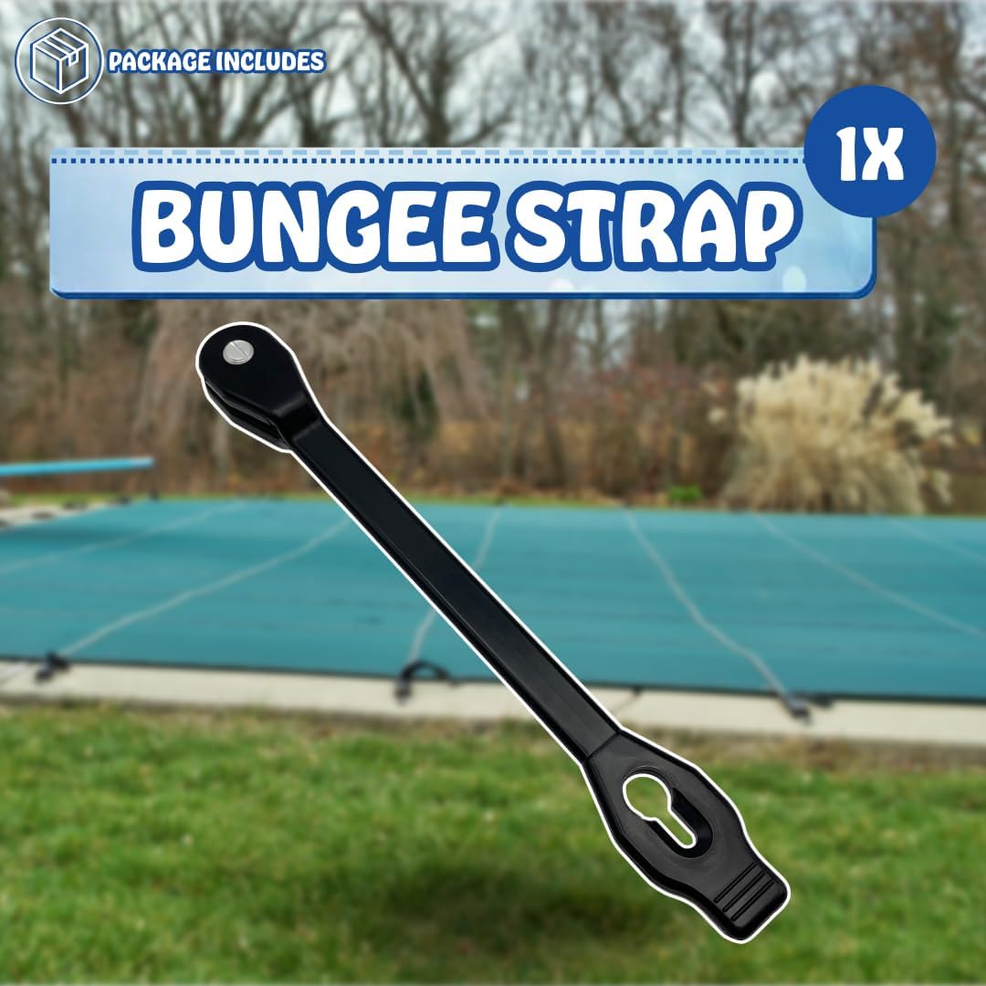 Poolzilla 10" Rubber Bungee Strap Tie for Anchor Hookless with Saw Bolt