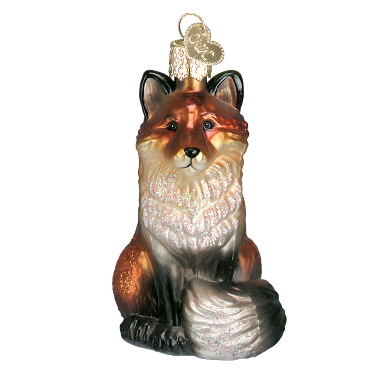 Old World Christmas Fox Glass Blown Ornament for Christmas Tree, Handcrafted Holiday Decoration, Wildlife Animal Collection