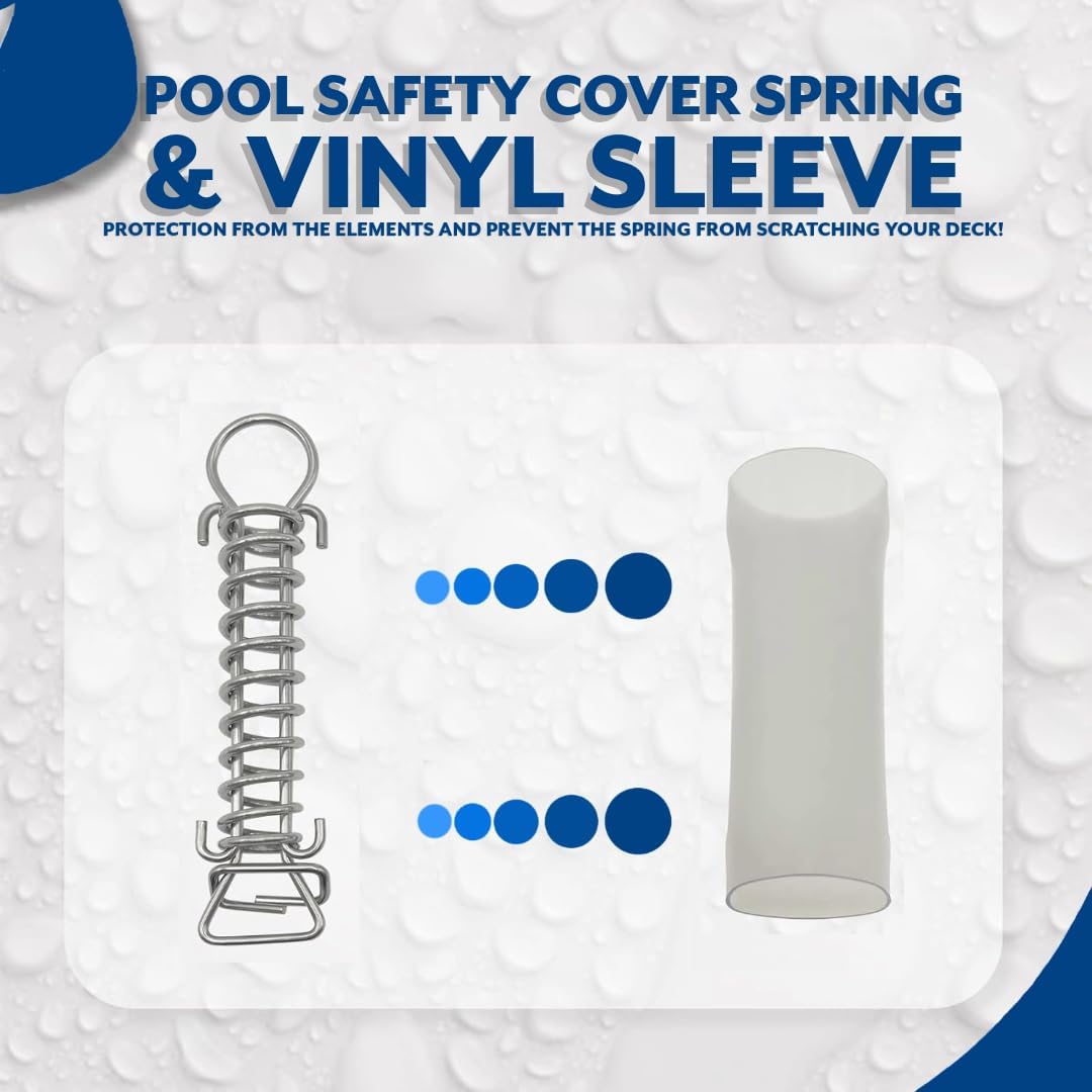 Poolzilla Stainless Steel Springs with Spring Covers for Pool Safety Covers