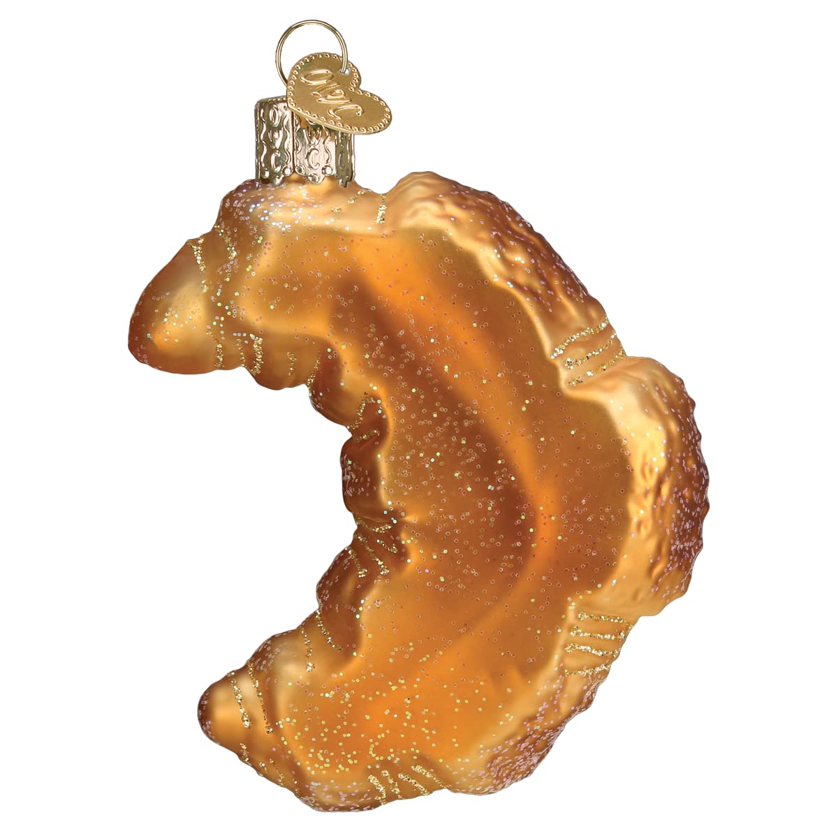 Old World Christmas Croissant Glass Blown Ornament for Christmas Tree, Handcrafted Holiday Decoration, Food - Breakfast Collection