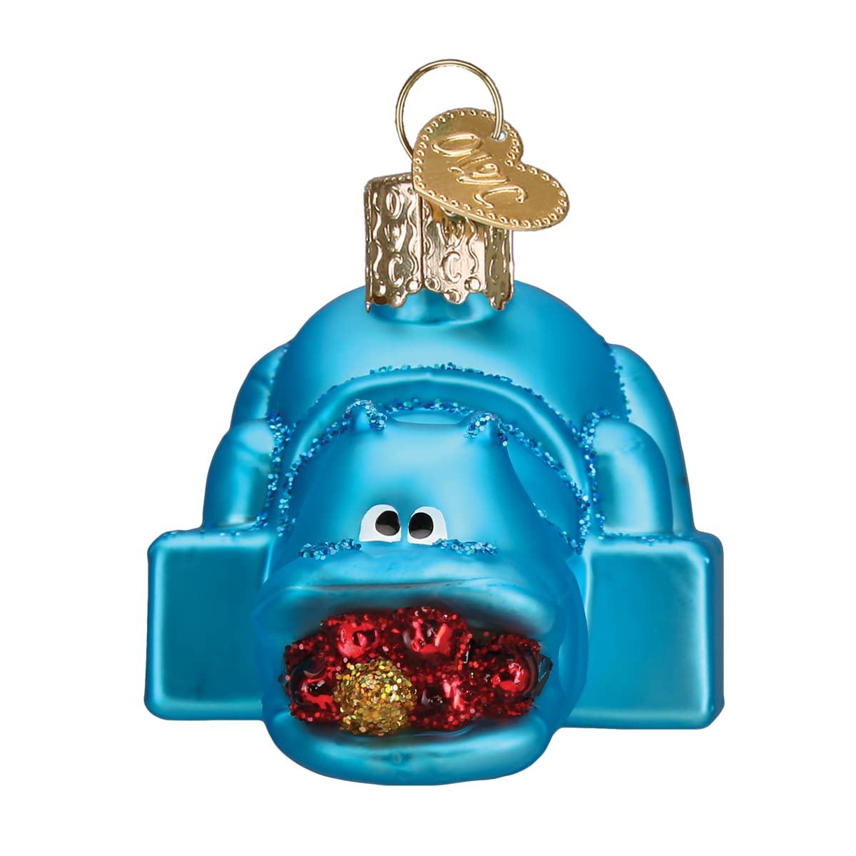 Old World Christmas Hungry Hungry Hippos Glass Blown Ornament for Christmas Tree, Handcrafted Holiday Decoration, Hasbro Games Collection