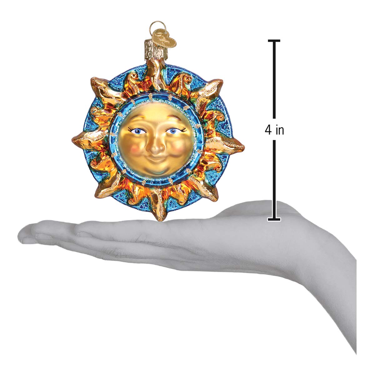 Old World Christmas Fanciful Sun Glass Blown Ornament for Christmas Tree, Handcrafted Holiday Decoration, Outer Space Collection