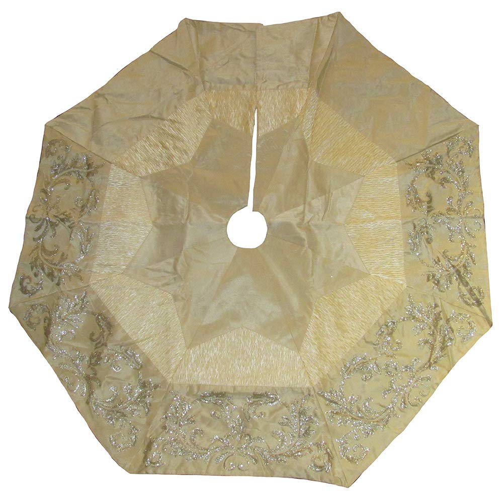 Kurt S. Adler, Inc. TS0205 Kurt Adler 50" Gold & Ivory Sequin Treeskirt