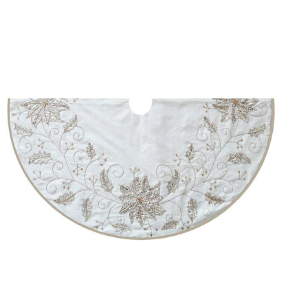 Kurt Adler 54-Inch Ivory Holly Tree Skirt