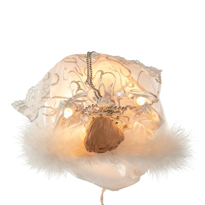 Kurt Adler UL 10-Light Angel Treetop, 9-Inch, White/Silver