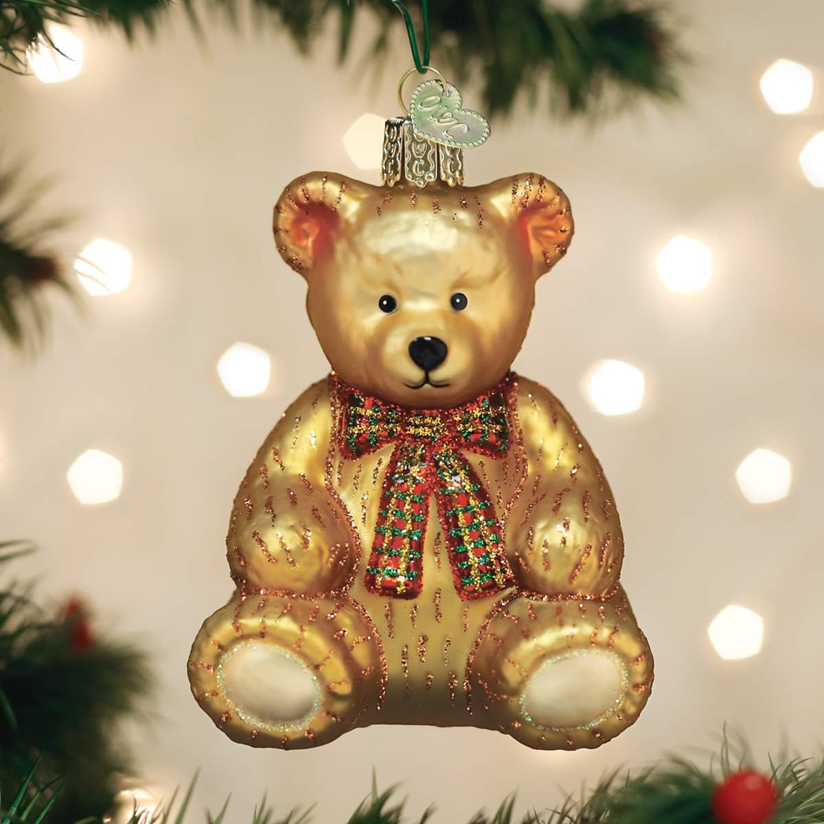 Old World Christmas Teddy Bear 3.5 x 2.75