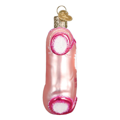 Old World Christmas Pink Baby Onesie Glass Blown Ornament for Christmas Tree 3x3