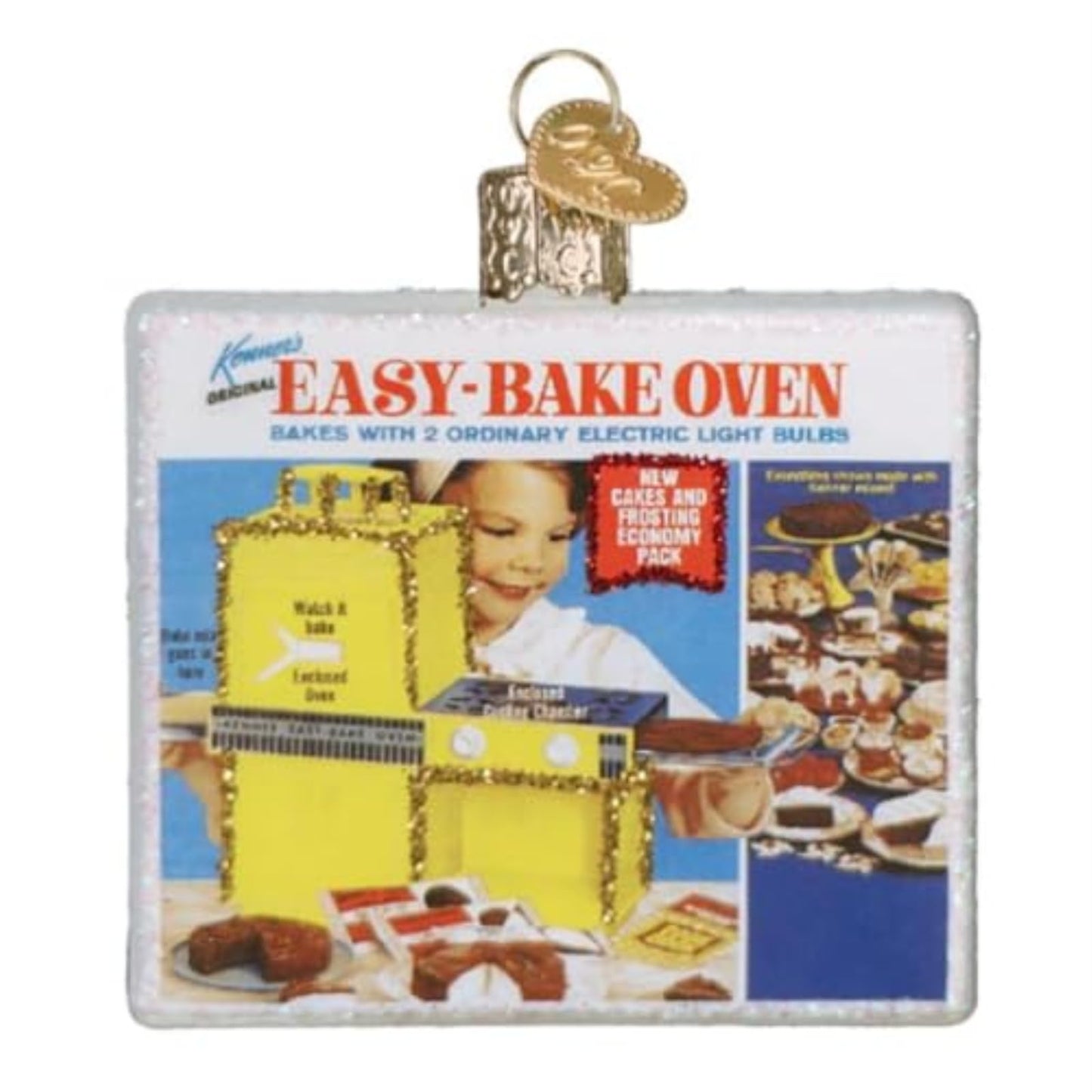 Old World Christmas Easy-Bake Oven Glass Blown Ornament for Christmas Tree, Handcrafted Holiday Decoration, Children's Toy Collection